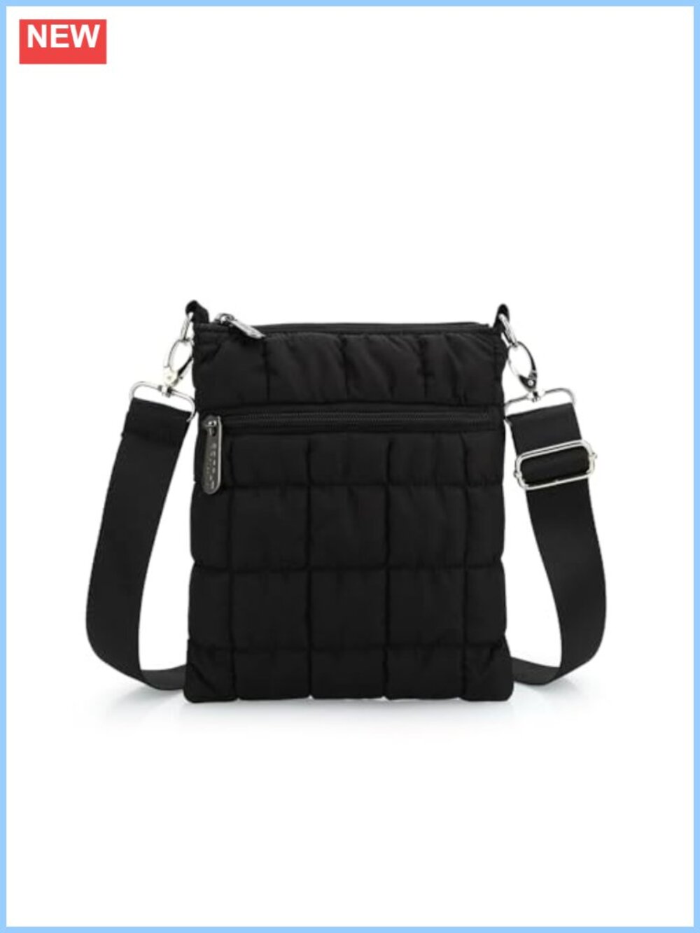 Quilted Puffer Crossbody Bag Mini Purse Adjustable Strap Canvas Handbag